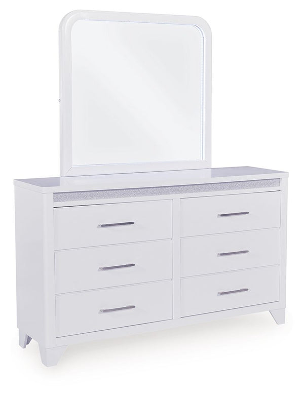 Jarlee - 4 Pc. - King Panel Bed, Dresser, Mirror And Nightstand - White