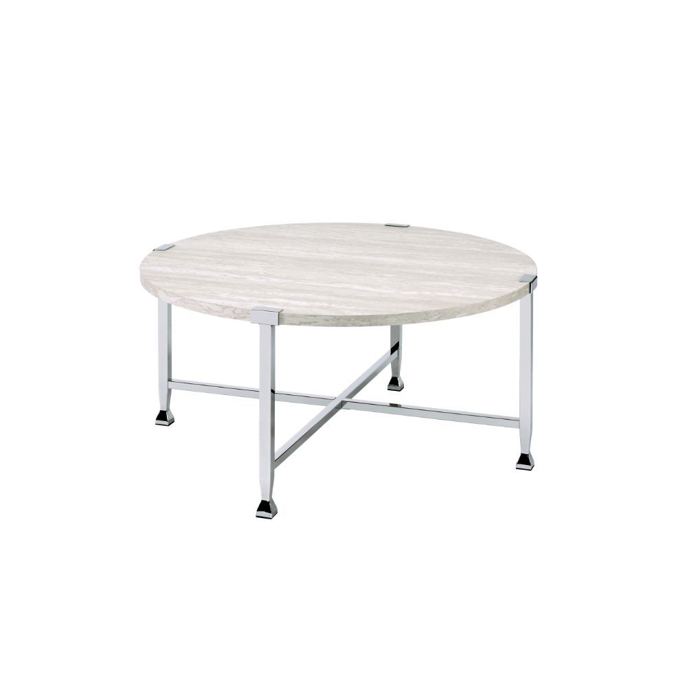 Brecon - Table White Oak & Chrome Coffee Tables