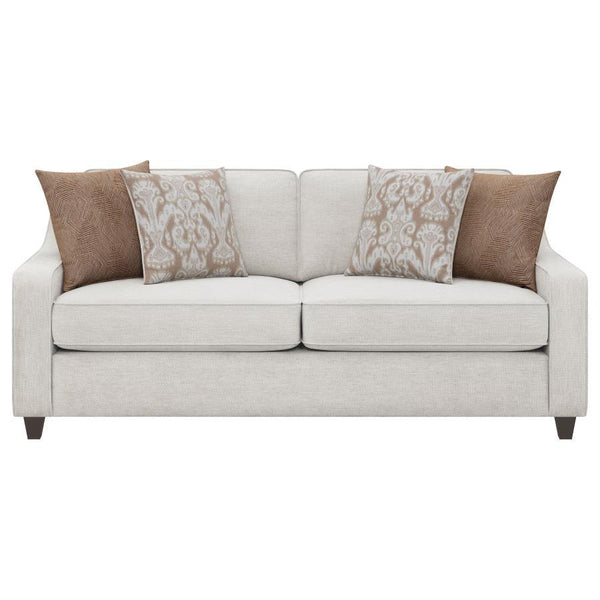 Christine - Upholstered Sloped Arm Sofa - Beige