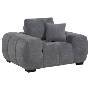 Octavia - Upholstered Track Arm Accent Chair Dark Gray