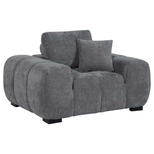 Octavia - Upholstered Track Arm Accent Chair Dark Gray