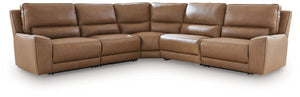 DeepWakes - Power Reclining Sectional Light Brown 5 Pc. Sectional
