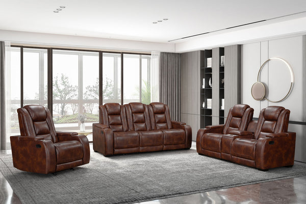 Chester - Reclining Sofa Set Dark Brown 3 Pc. Reclining Sofa, Loveseat, Recliner