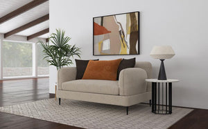 Jade - Chenille Upholstered Modern Track Arm Loveseat