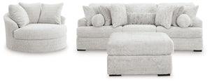 Cuddle Plush - 3 Pc. - 3-Piece Sectional, Chair And Ottoman - Arctic