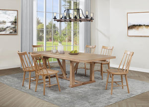 Middleton - 106" Extension Leaf Dining Set Light Brown 7 Pc. Table, 6 Chairs