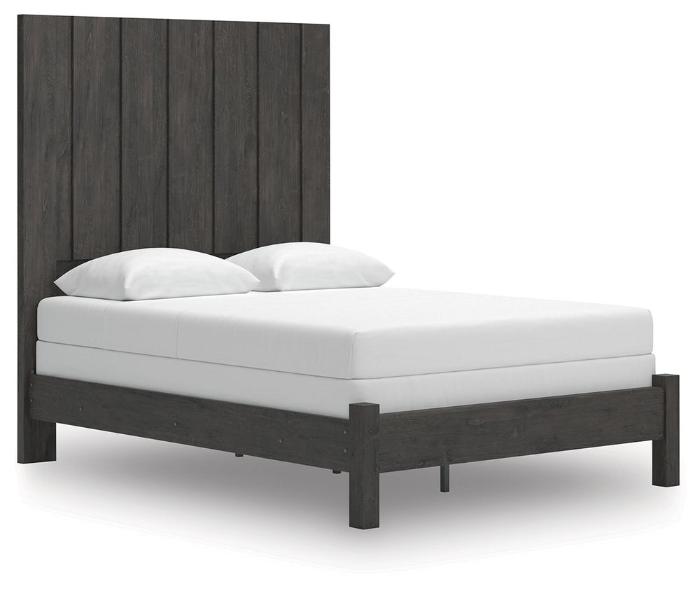Fraluna - Panel Bed Dark Gray