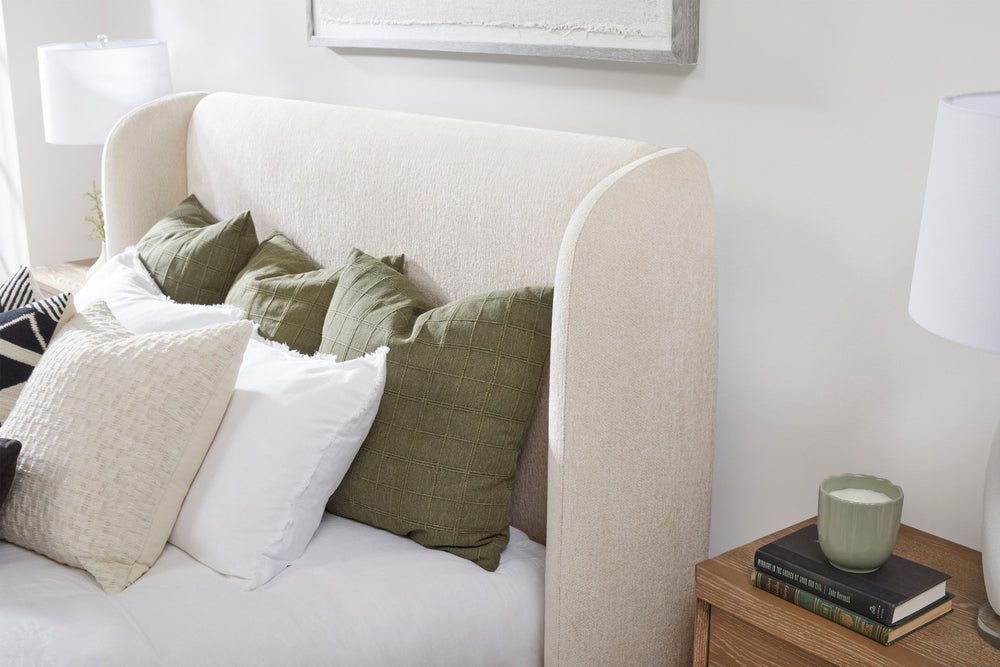 Shiloh - Wingback Upholstered Bed White