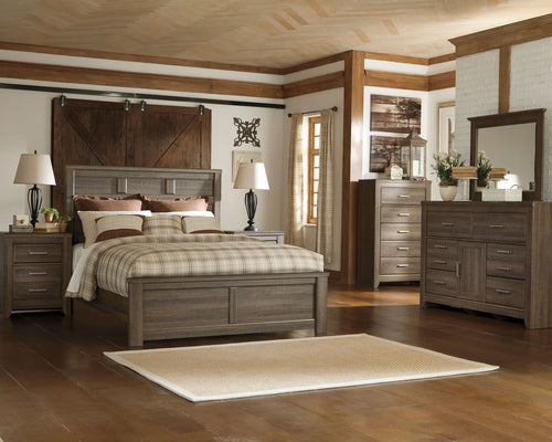 Juararo - Panel Bedroom Set Dark Brown