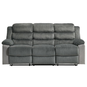 Lesley - Motion Sofa - Gray Corduroy & Velvet