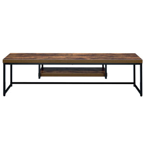 Bob - 16" TV Stand - Weathered Oak & Black Metal