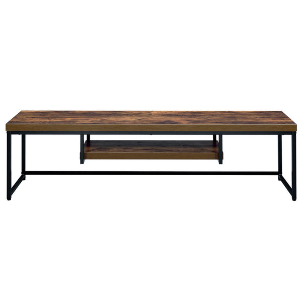 Bob - 16" TV Stand - Weathered Oak & Black Metal