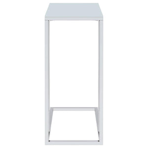 Stella - Glass Top C-Shaped Sofa Side Table - Chrome