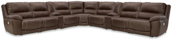 Dunleith - Power Reclining Sectional Dark Brown 9 Pc. Power Reclining Sectional