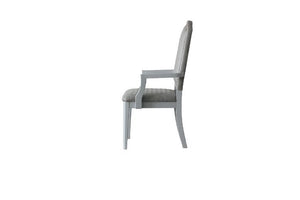 House Marchese - Arm Chair (Set of 2) - Two Tone Gray Fabric & Pearl Gray