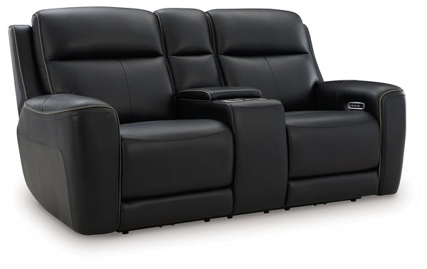 5Z-Comfort - Relaxation - Power Reclining Loveseat with Console / Adj Headrest Black