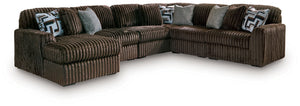 Midnight-Madness - Sectional Dark Brown 6 Pc. Left Arm Facing Corner Chaise Sectional