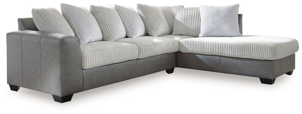 Clairette Court - Sectional Dark Gray 2 Pc. Left Arm Facing Corner Chaise Sectional
