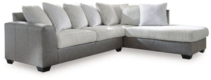 Clairette Court - Sectional Dark Gray 2 Pc. Right Arm Facing Corner Chaise Sectional
