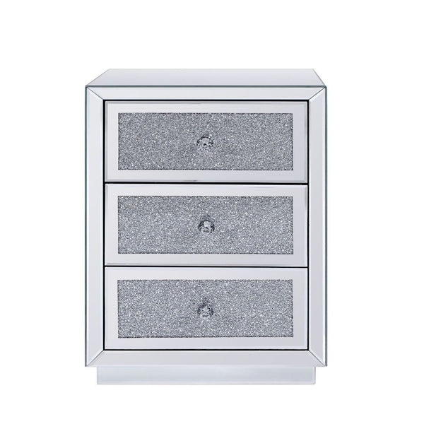 Noralie - 26" Accent Table - Mirrored, Faux Diamonds