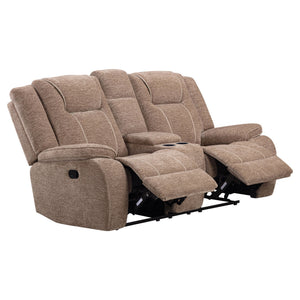 Bruno - Manual Console Loveseat - Plush Tobacco