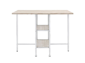 Raine - Counter Height Table - Antique White & Chrome Finish