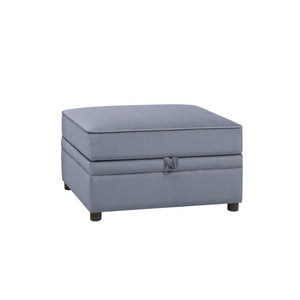 Bois II - Ottoman With Storage - Gray Velvet