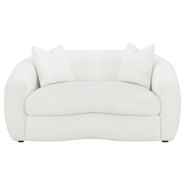 Isabella - Faux Sheepskin Upholstered Loveseat Natural - Ivory