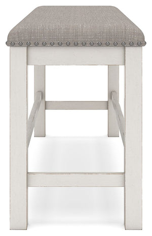 Robbinsdale - Dbl Counter Height Upholstered Dining Bench - Antique White