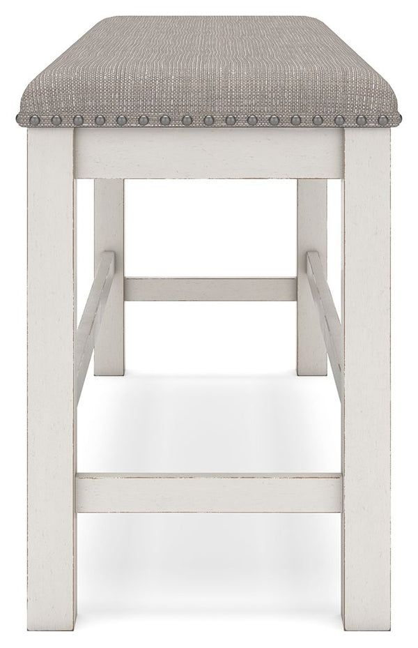 Robbinsdale - Dbl Counter Height Upholstered Dining Bench - Antique White