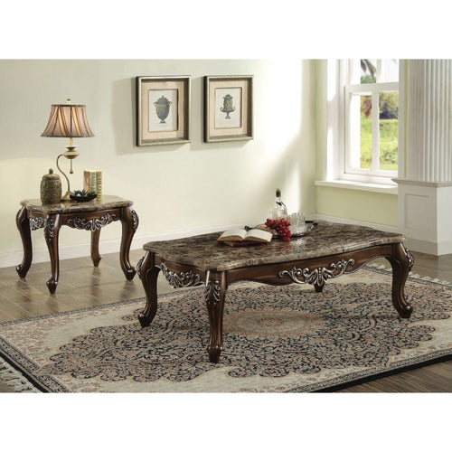 Latisha - End Table Antique Oak Marble Top