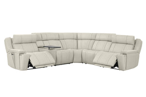 Sausalito - 6 Piece Modular Zero Gravity Power Reclining Sectional With Power Adjustable Headrests - Platinum Envy