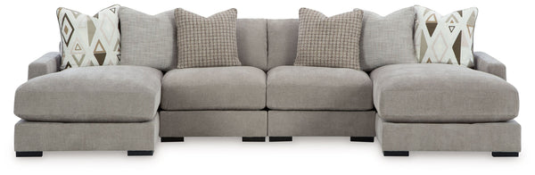 Aslan Court - Sectional Gray 4 Pc. Sofa Pit Sectional