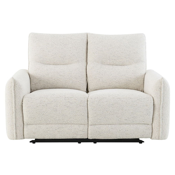 Lalisa - Power Motion Loveseat With USB Port - Cream Chenille