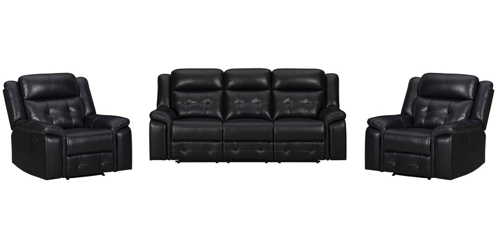 Clayton - Sofa Set Black 2 Pc. Sofa, Recliner