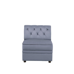 Bois II - Modular Armless Chair - Gray Velvet