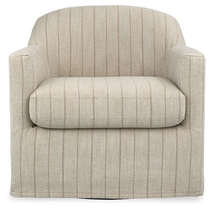 Valwick - Swivel Accent Chair - Cream / Brown