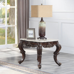 Benbek - Table Marble & Antique Oak End Tables