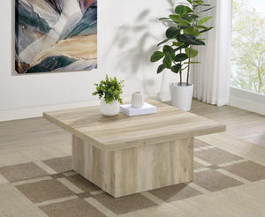 Devar - Square Engineered Wood Coffee Table - Distressed Pine