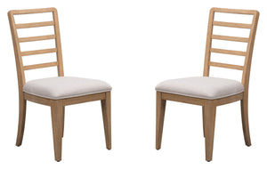 Escape - Ladder Back Dining Chair (Set of 2) - Glazed Natural Oak Mirage Mist