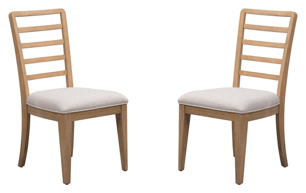 Escape - Ladder Back Dining Chair (Set of 2) - Glazed Natural Oak Mirage Mist