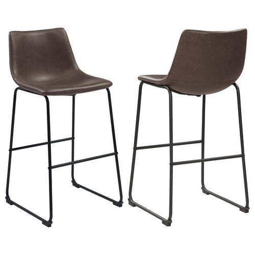 Michelle - Upholstered Armless Chair (Set of 2) Dark Brown 18"W x 20"D x 39.5"H