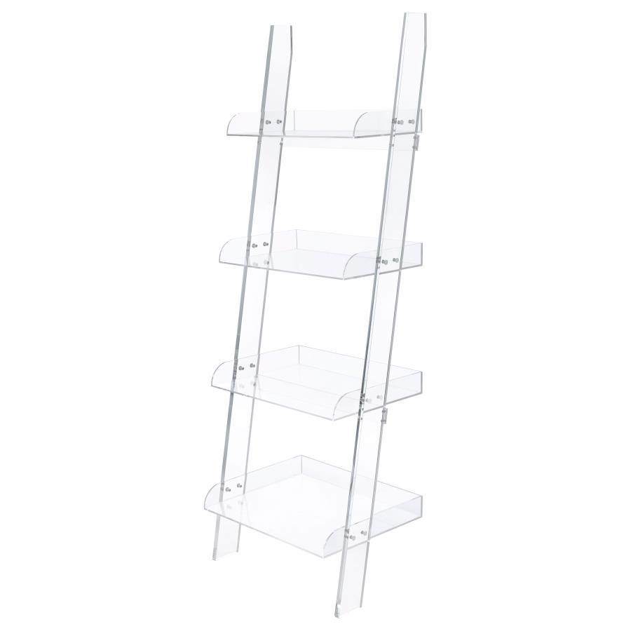 Amaturo - 4-Shelf Acrylic Ladder Bookshelf - Clear