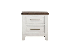 Stoa - 2 Drawer Nightstand - White / Brown