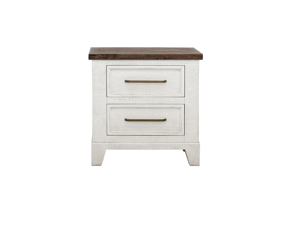 Stoa - 2 Drawer Nightstand - White / Brown