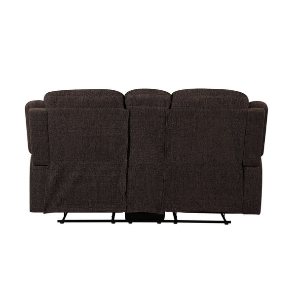 Madden - Motion Loveseat With Console - Brown Chenille