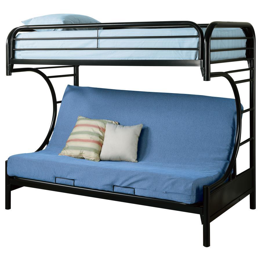 Montgomery - Metal Twin Over Futon Bunk Bed - Black