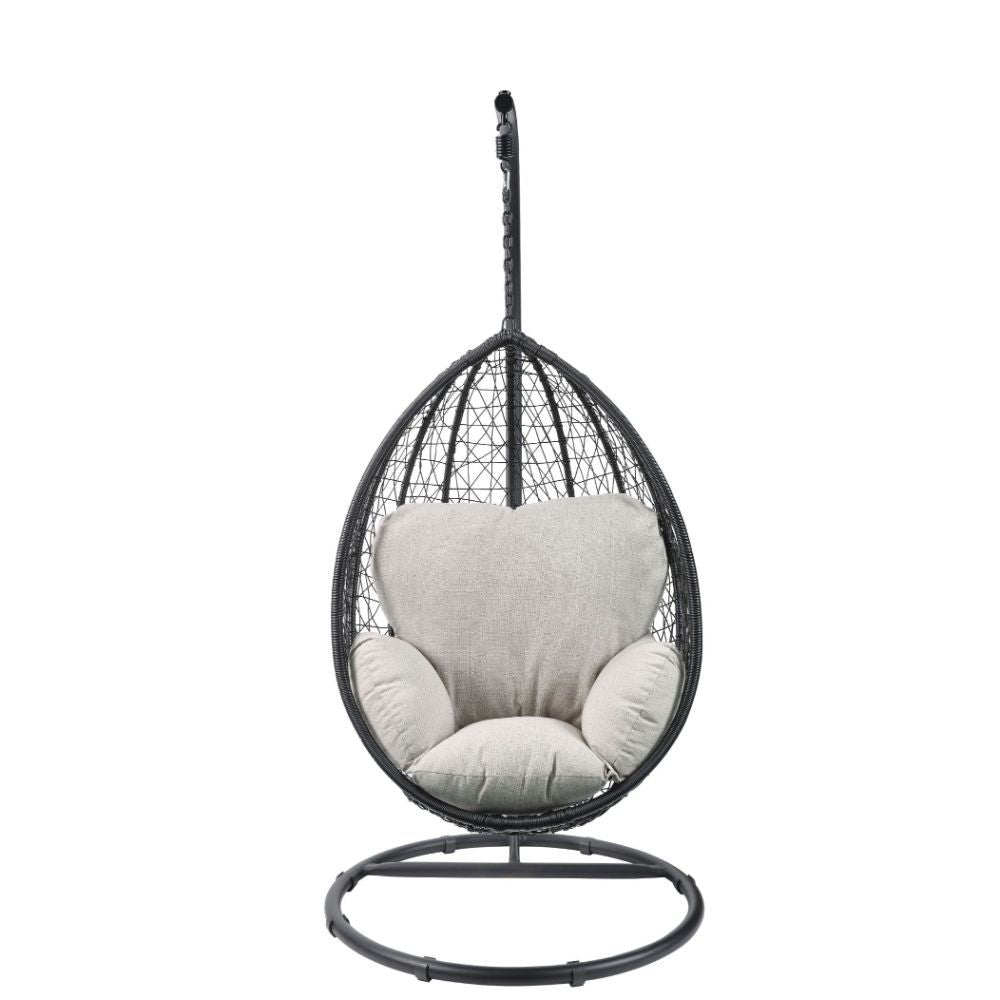 Simona - Patio Swing Chair with Stand Black
