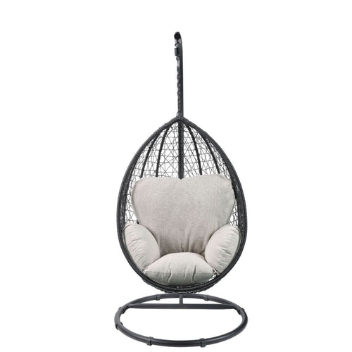 Simona - Patio Swing Chair with Stand Black