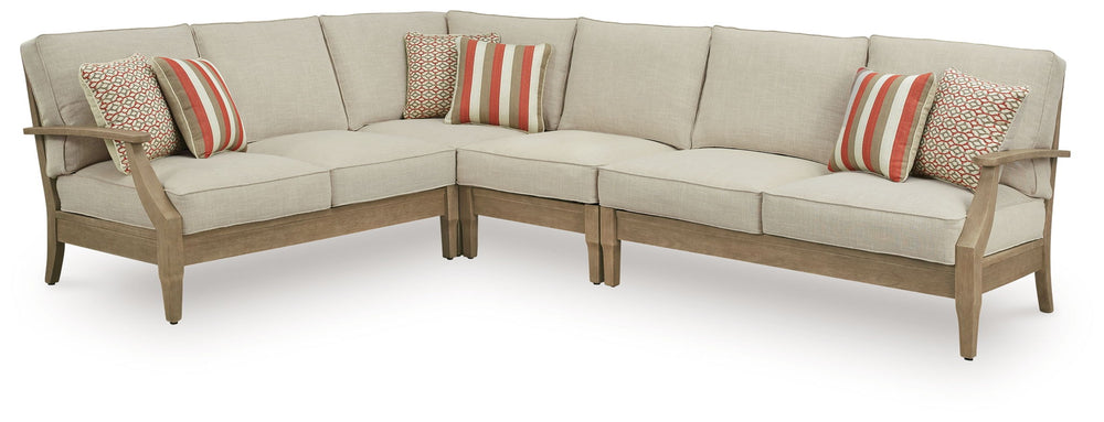 Clare View - Outdoor Sectional Beige 3 Pc. Sectional